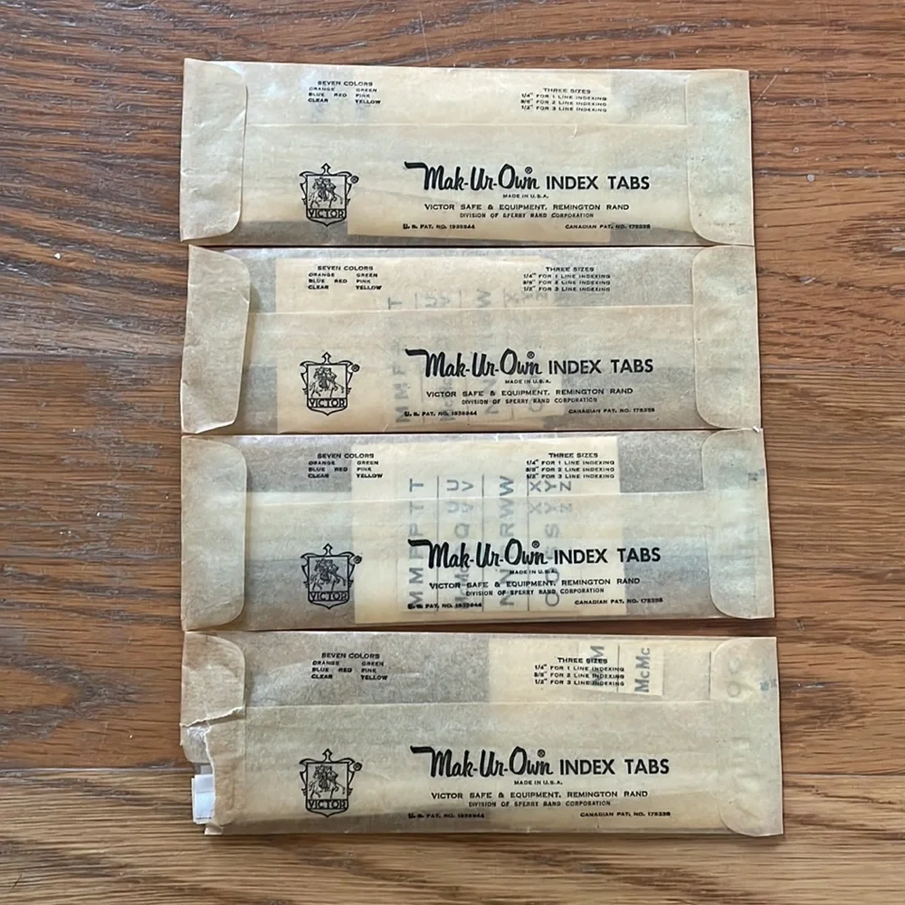 Vintage Victor Mak-Ur-Own Index Tabs